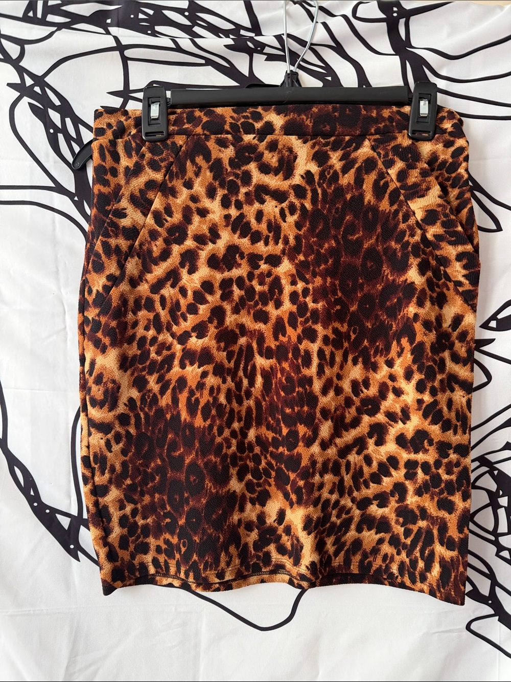 Magic Fit Leopard Print Pencil Skirt - Brown & Black